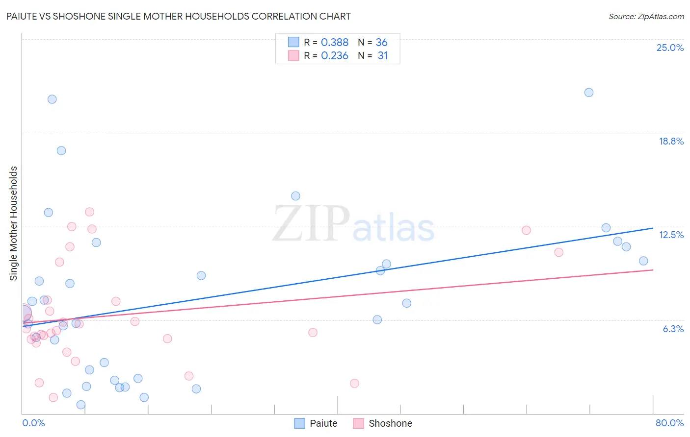 Paiute vs Shoshone Single Mother Households