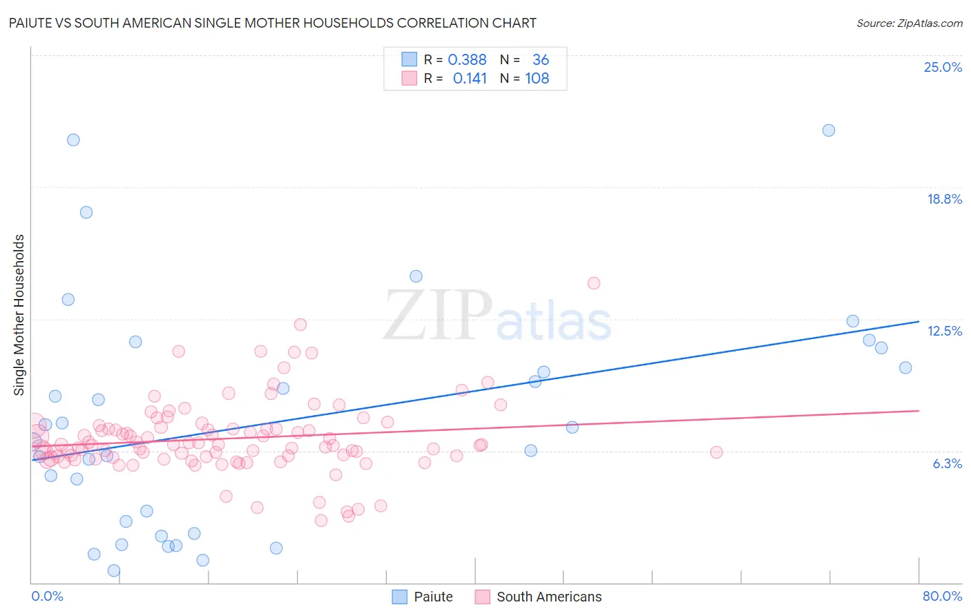 Paiute vs South American Single Mother Households