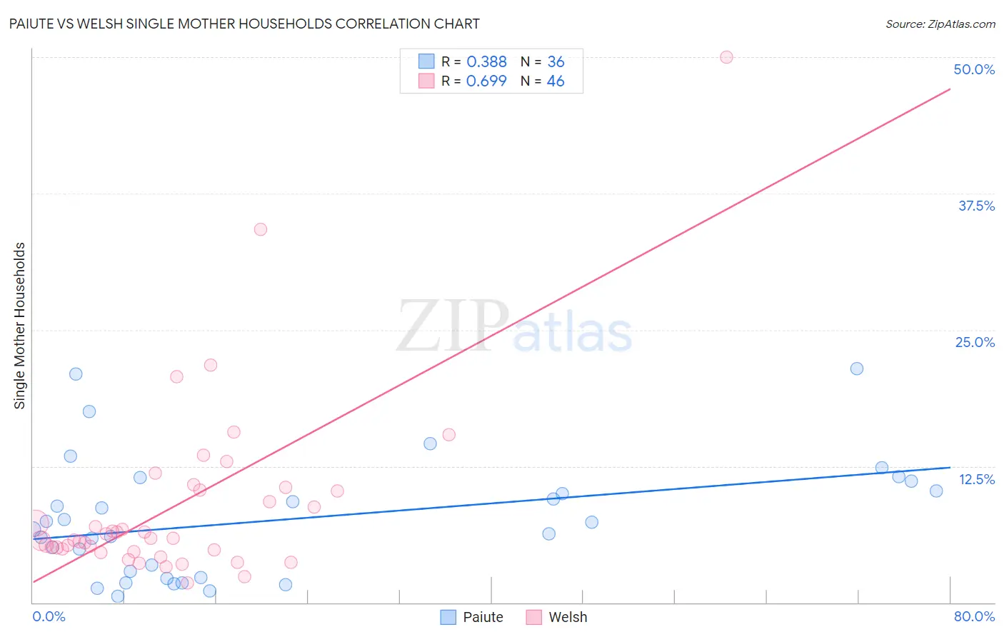 Paiute vs Welsh Single Mother Households