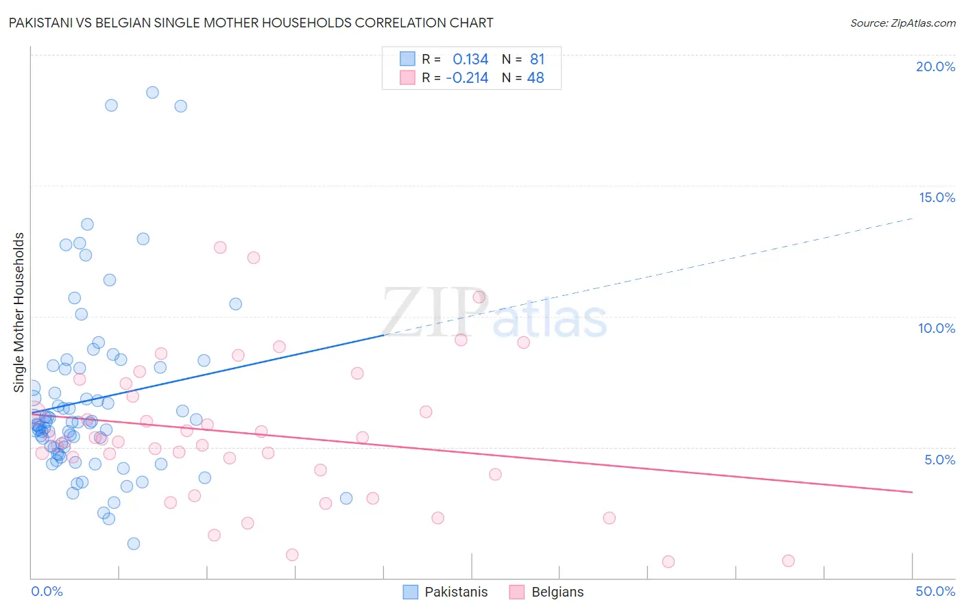 Pakistani vs Belgian Single Mother Households