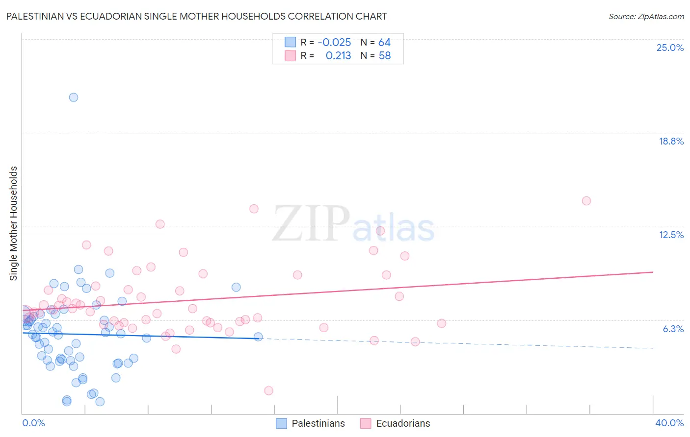 Palestinian vs Ecuadorian Single Mother Households