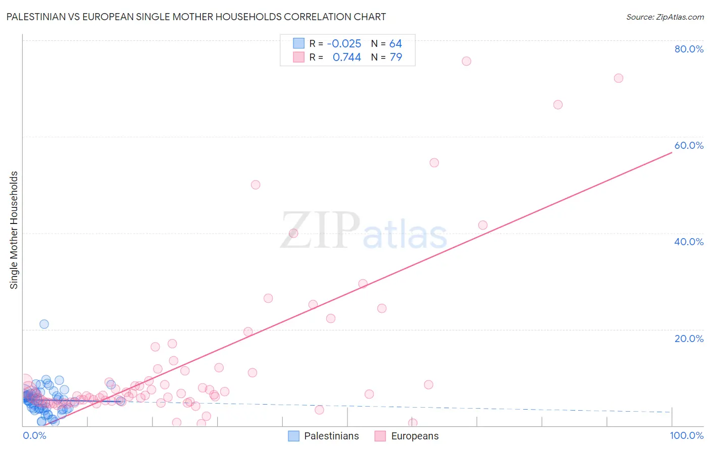 Palestinian vs European Single Mother Households