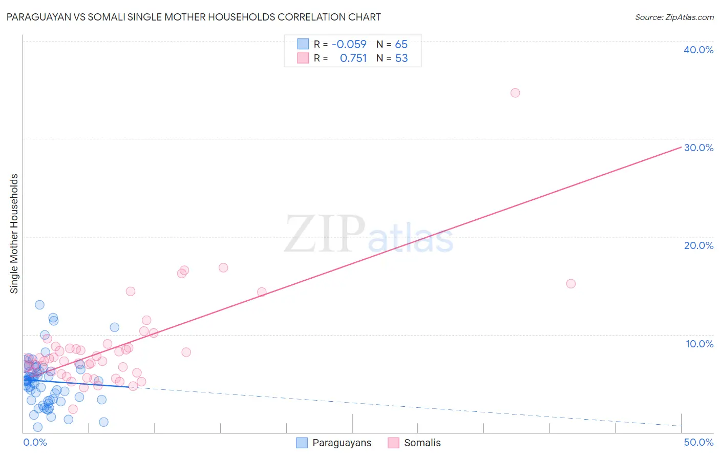 Paraguayan vs Somali Single Mother Households