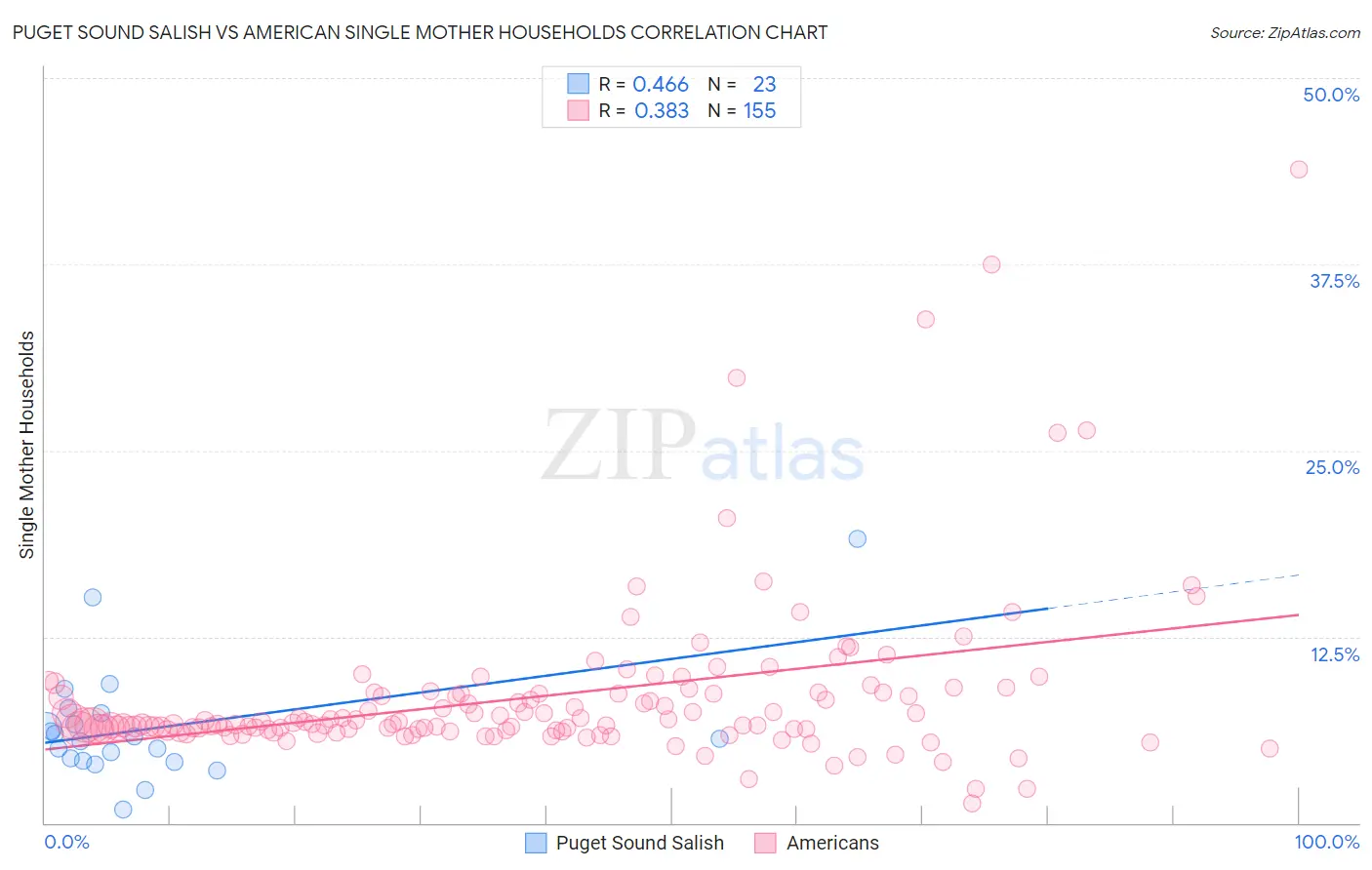 Puget Sound Salish vs American Single Mother Households