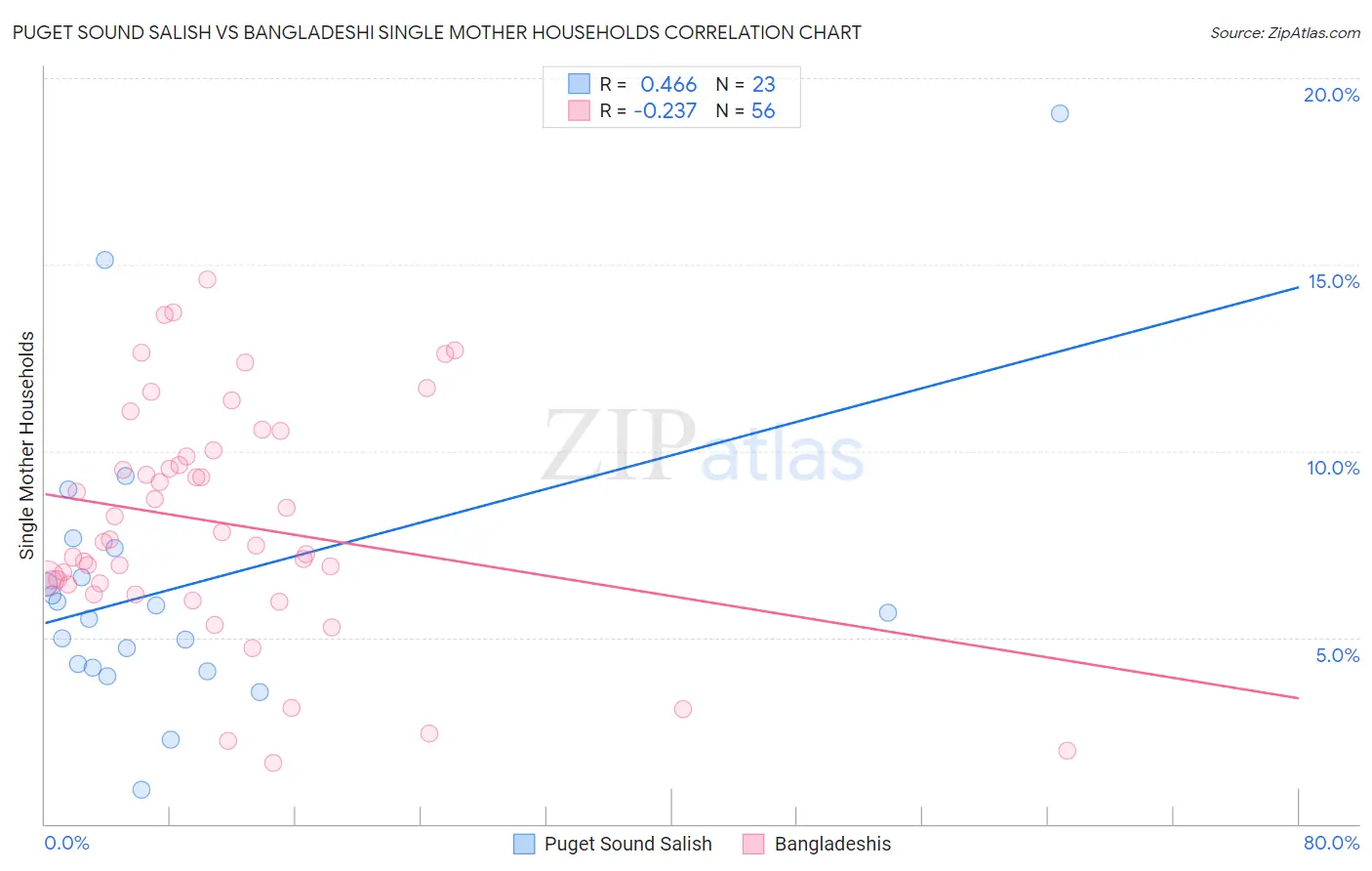 Puget Sound Salish vs Bangladeshi Single Mother Households