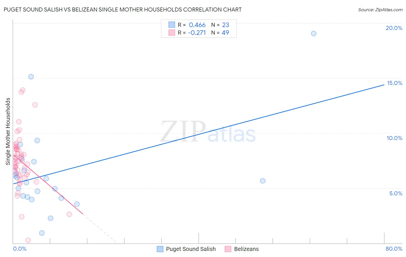 Puget Sound Salish vs Belizean Single Mother Households