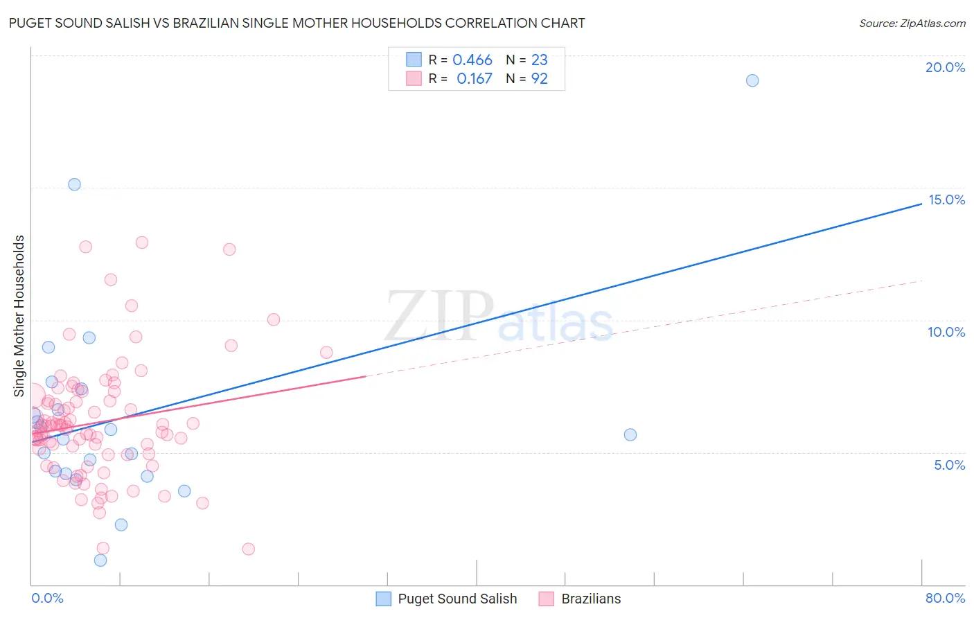 Puget Sound Salish vs Brazilian Single Mother Households