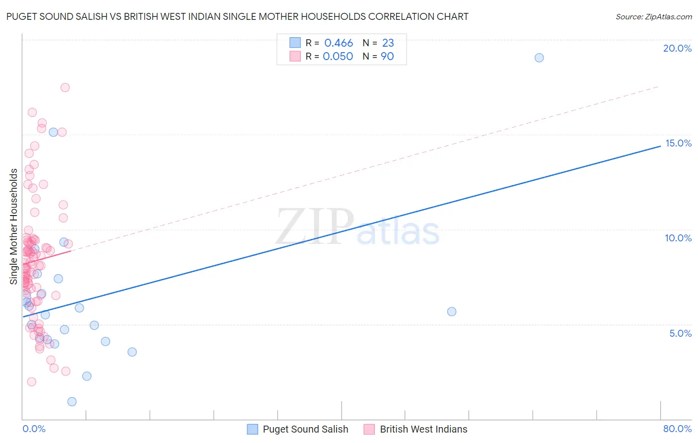 Puget Sound Salish vs British West Indian Single Mother Households