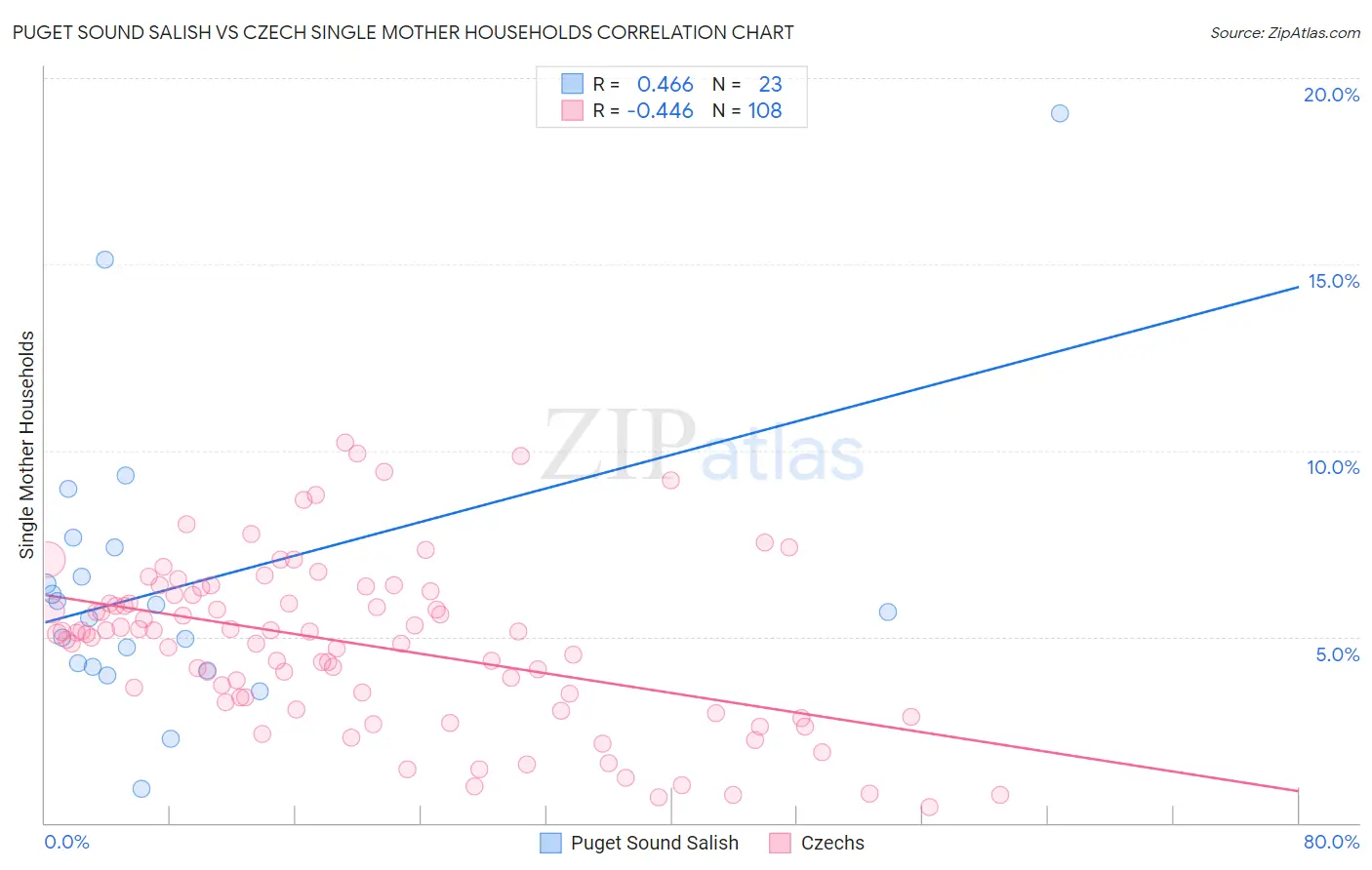Puget Sound Salish vs Czech Single Mother Households