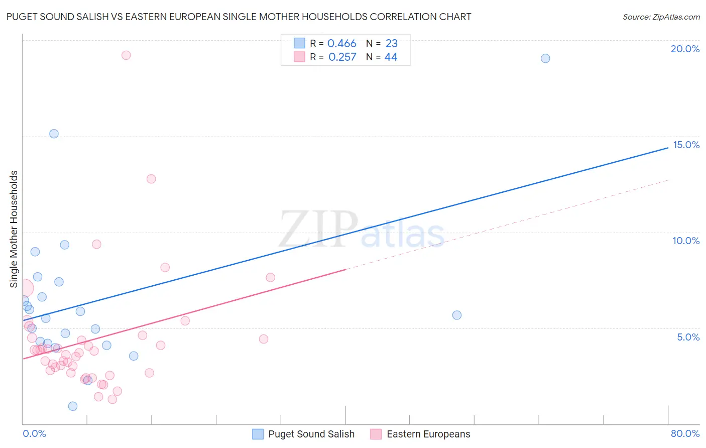 Puget Sound Salish vs Eastern European Single Mother Households