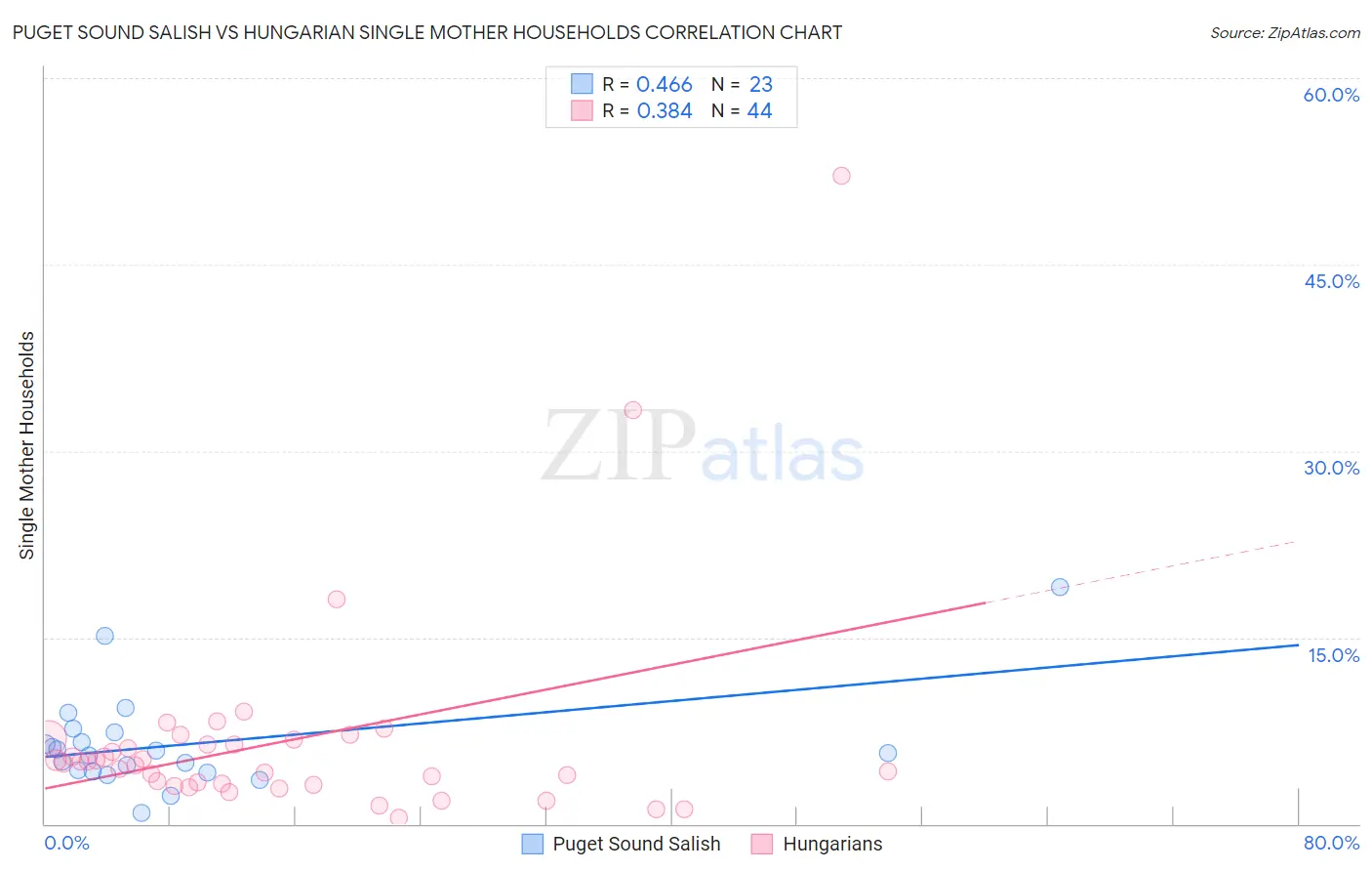 Puget Sound Salish vs Hungarian Single Mother Households