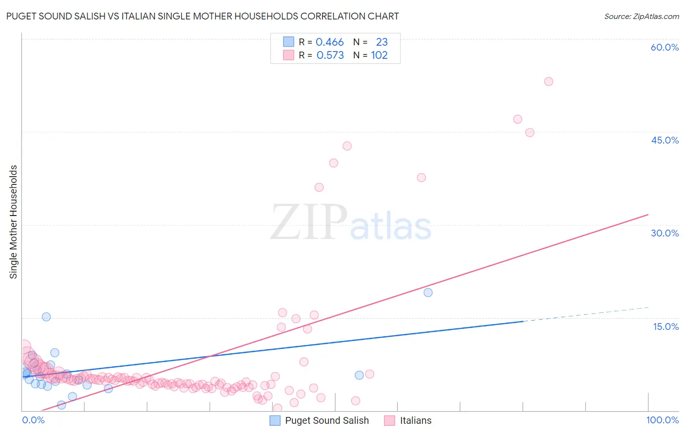 Puget Sound Salish vs Italian Single Mother Households