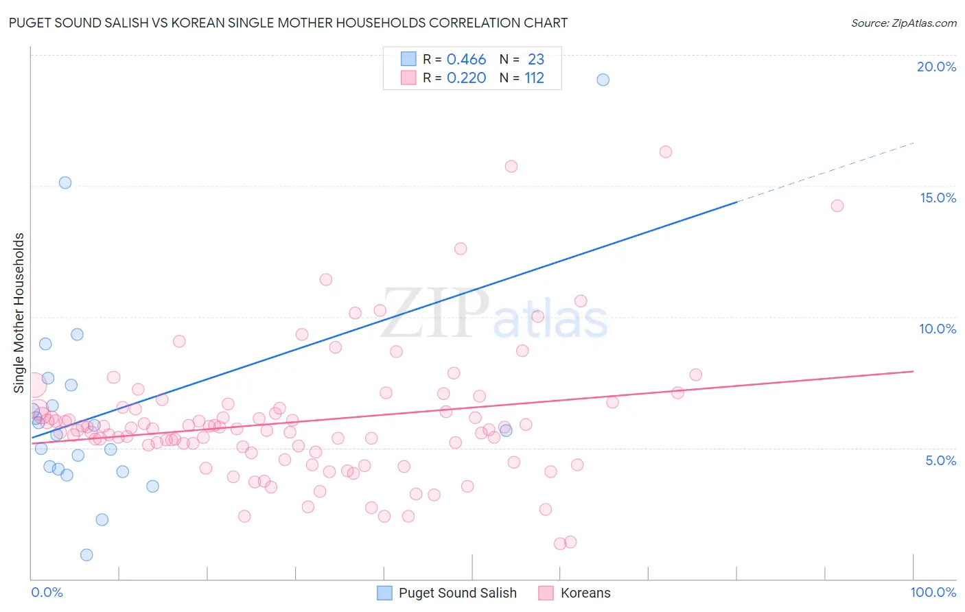Puget Sound Salish vs Korean Single Mother Households