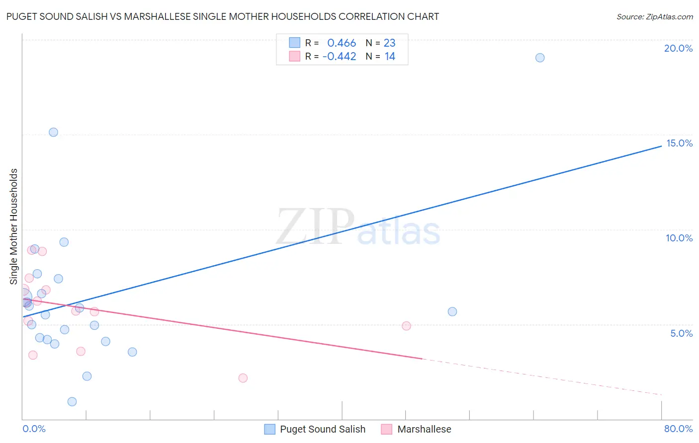 Puget Sound Salish vs Marshallese Single Mother Households