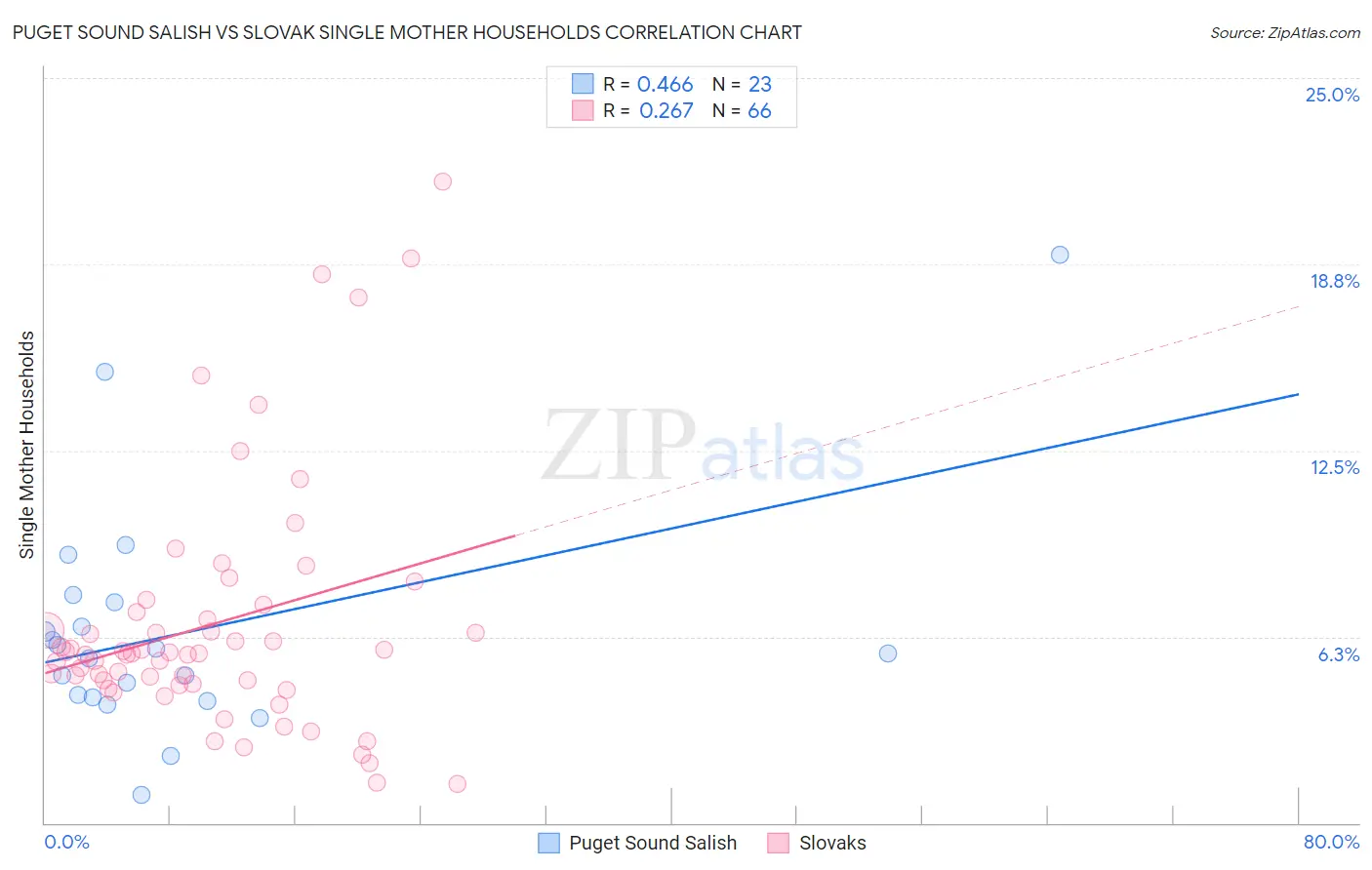 Puget Sound Salish vs Slovak Single Mother Households
