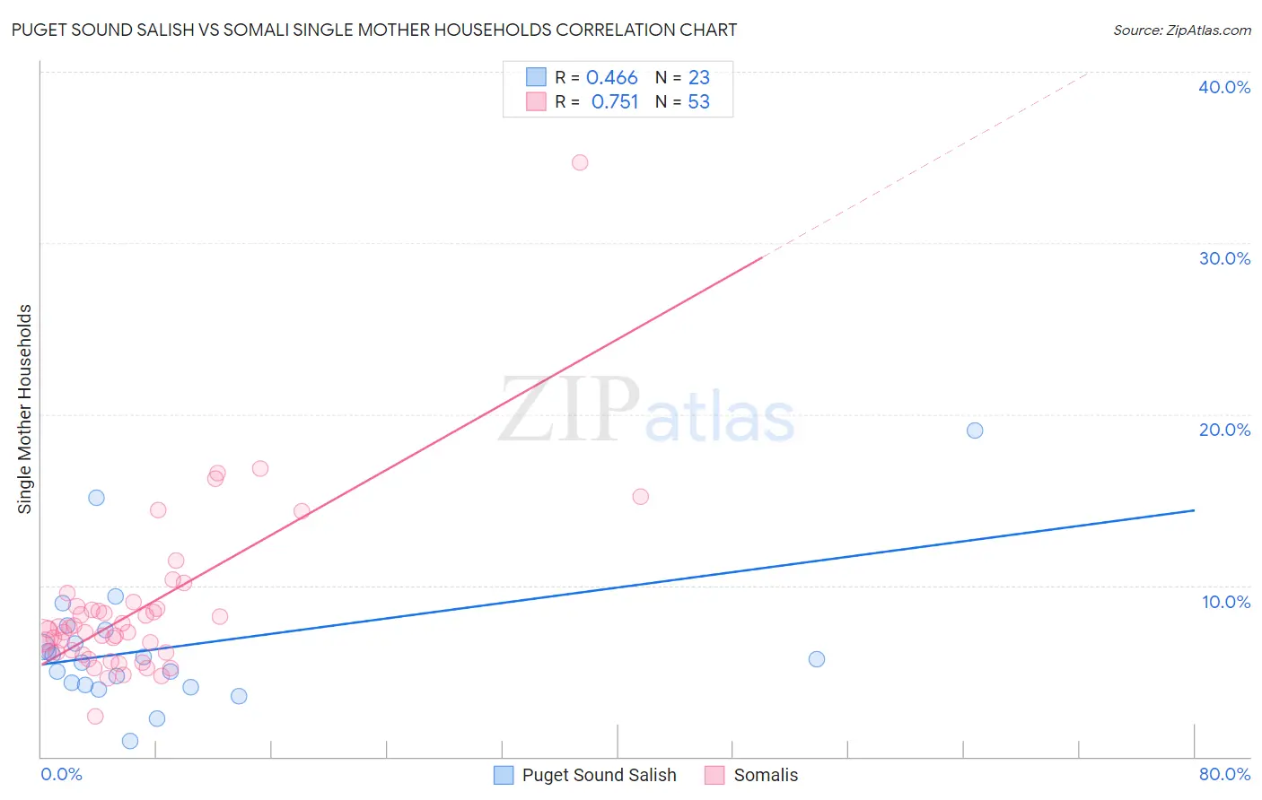 Puget Sound Salish vs Somali Single Mother Households