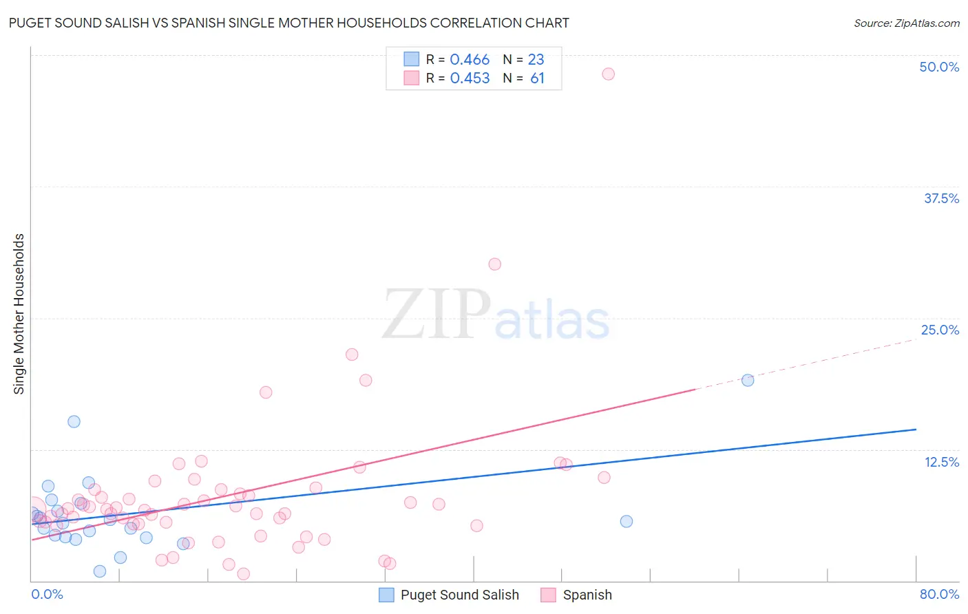 Puget Sound Salish vs Spanish Single Mother Households
