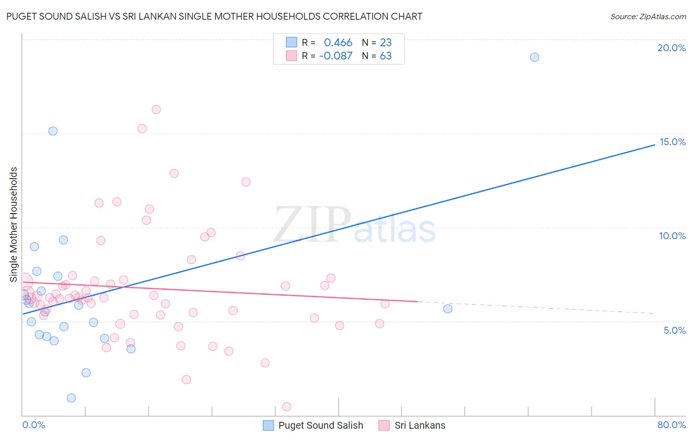 Puget Sound Salish vs Sri Lankan Single Mother Households