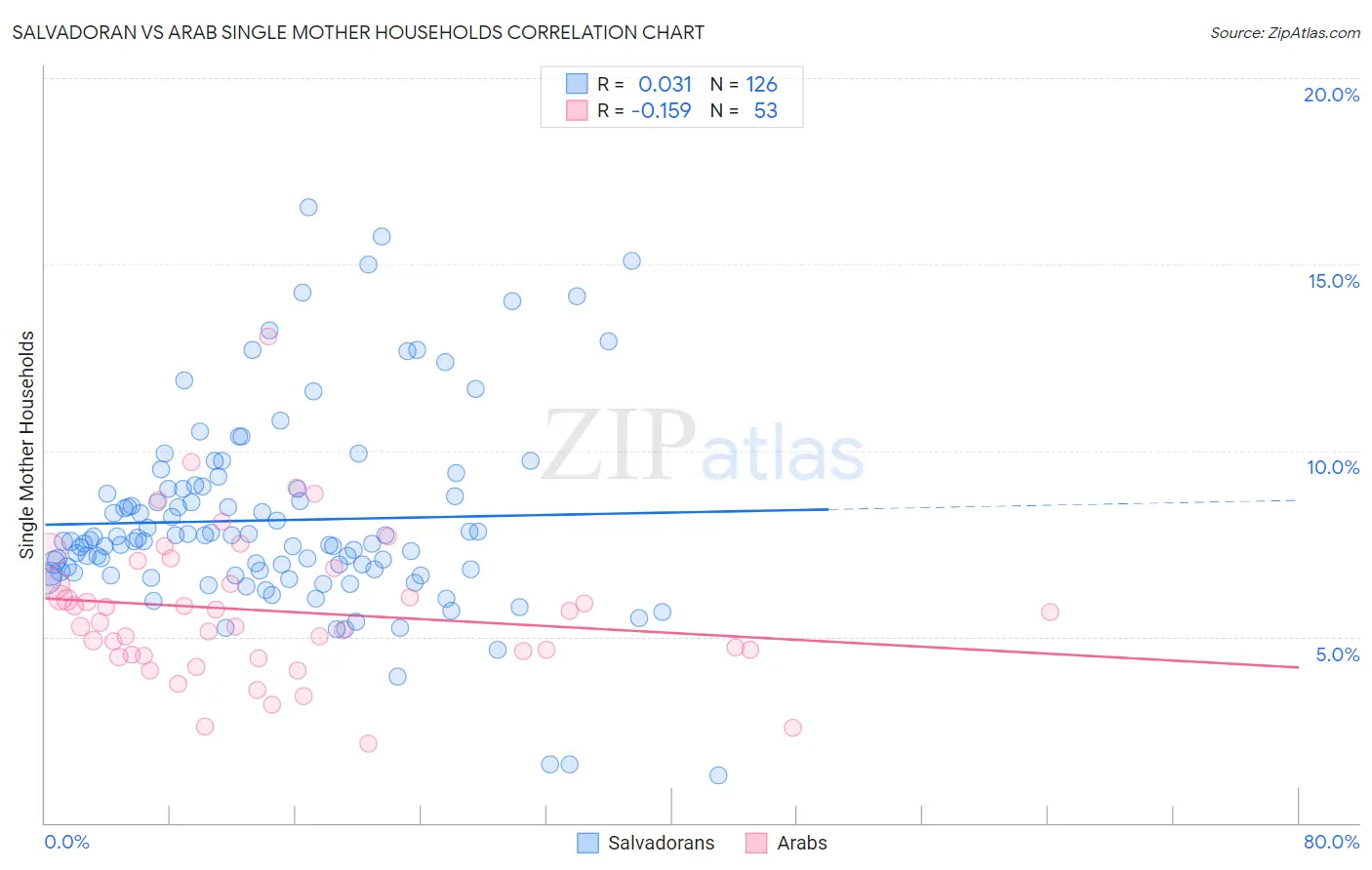 Salvadoran vs Arab Single Mother Households
