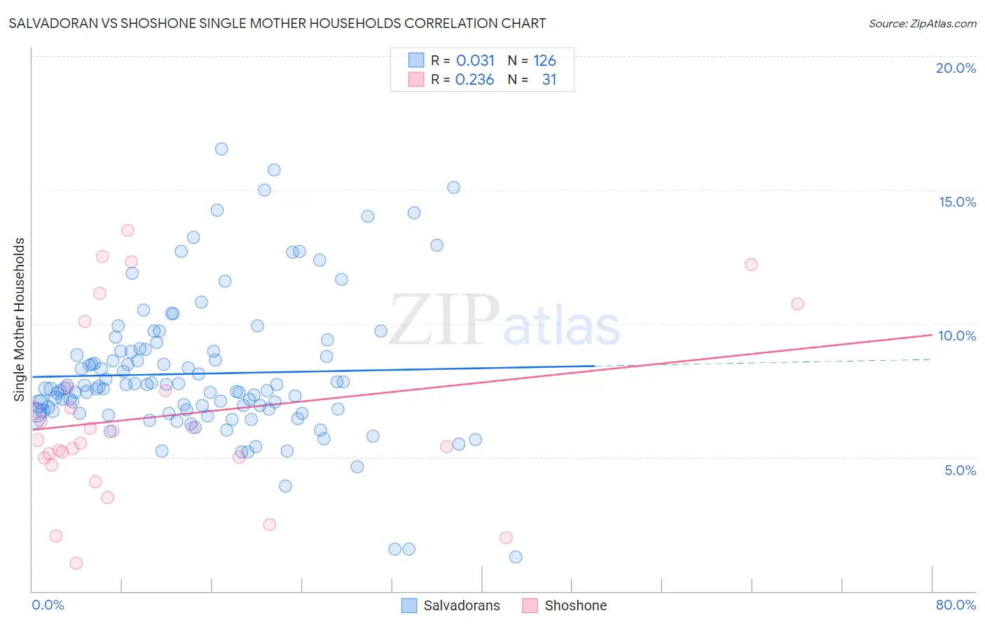 Salvadoran vs Shoshone Single Mother Households