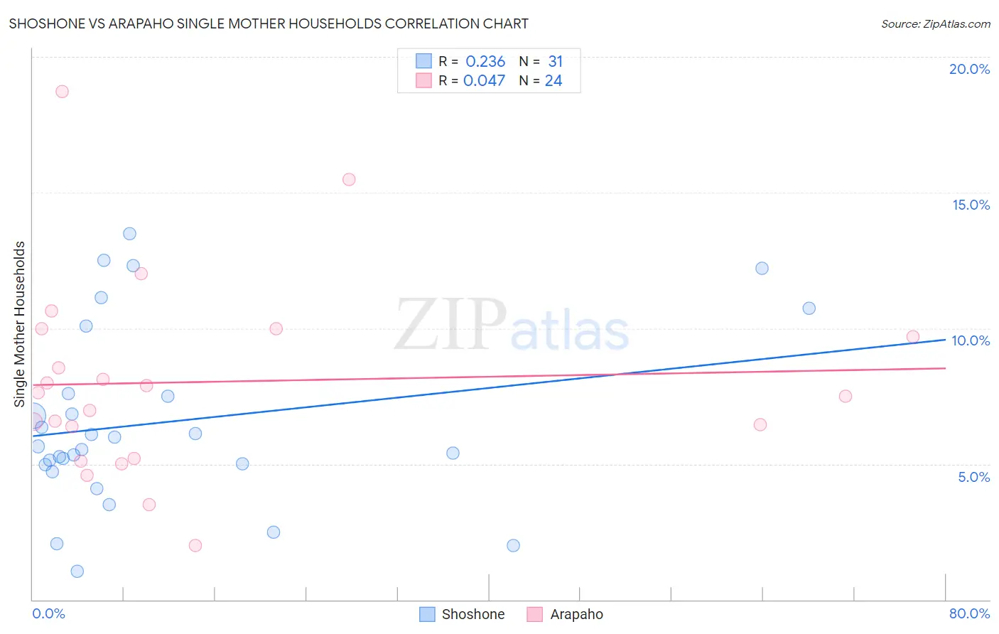 Shoshone vs Arapaho Single Mother Households