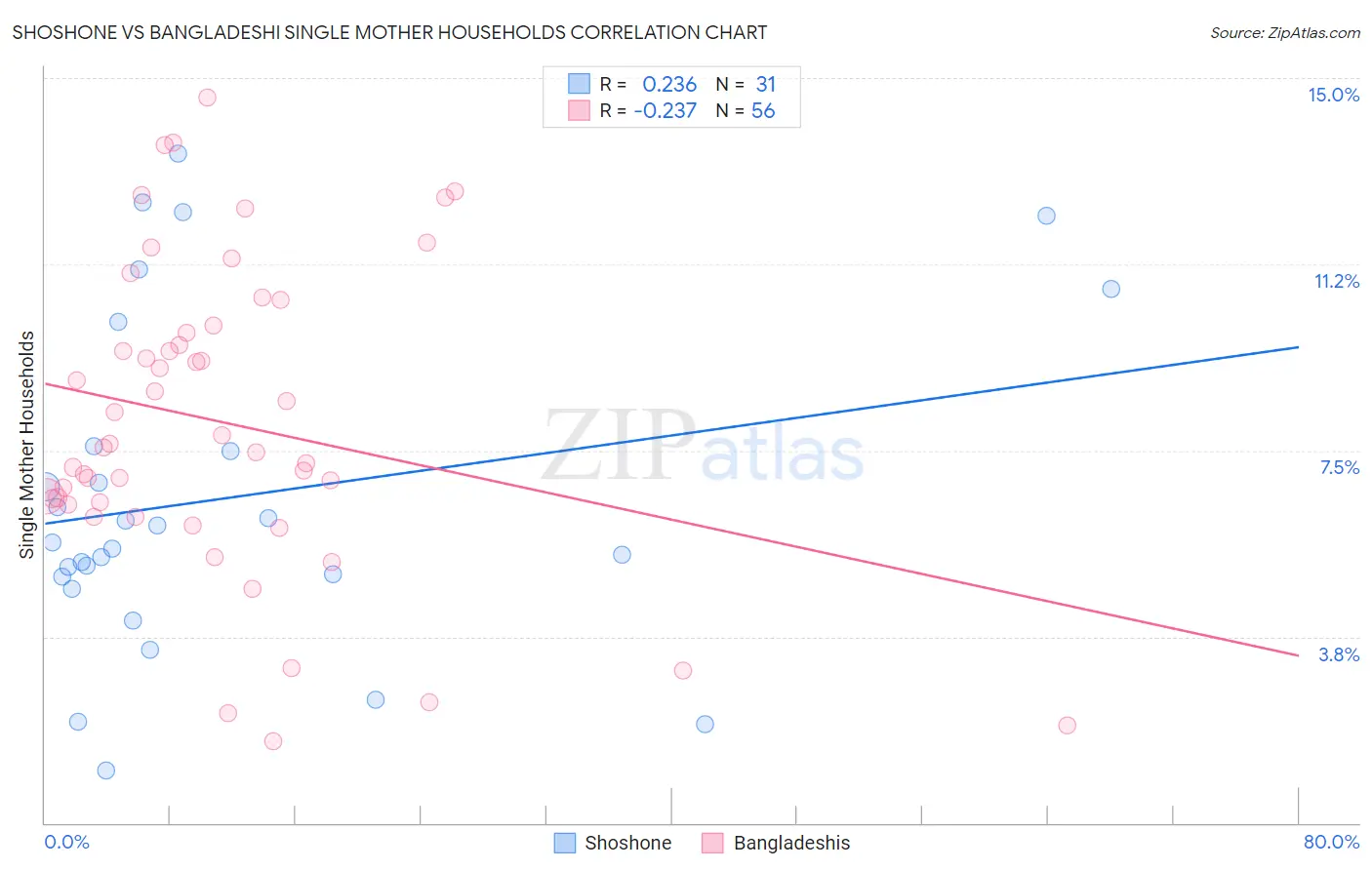 Shoshone vs Bangladeshi Single Mother Households