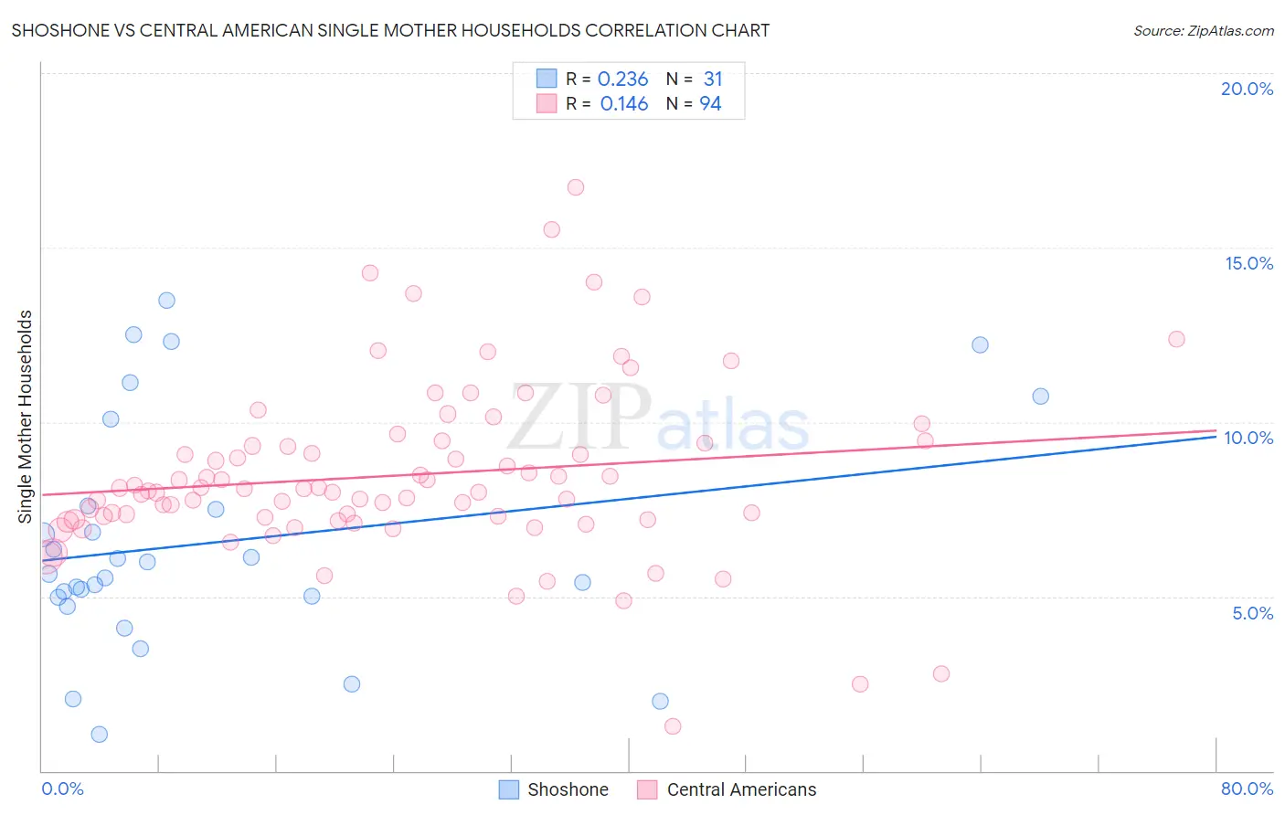 Shoshone vs Central American Single Mother Households