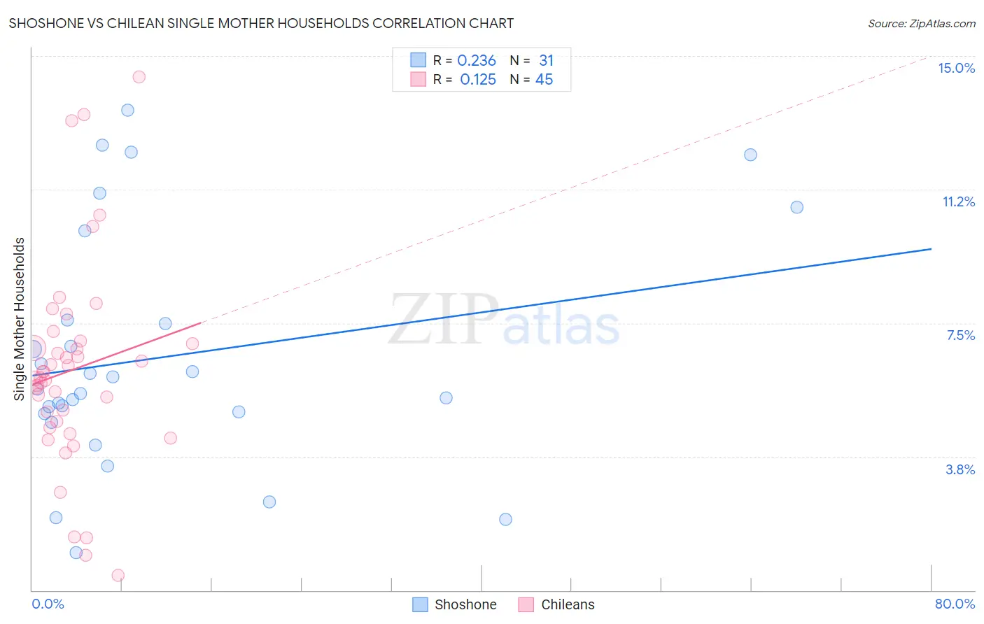 Shoshone vs Chilean Single Mother Households