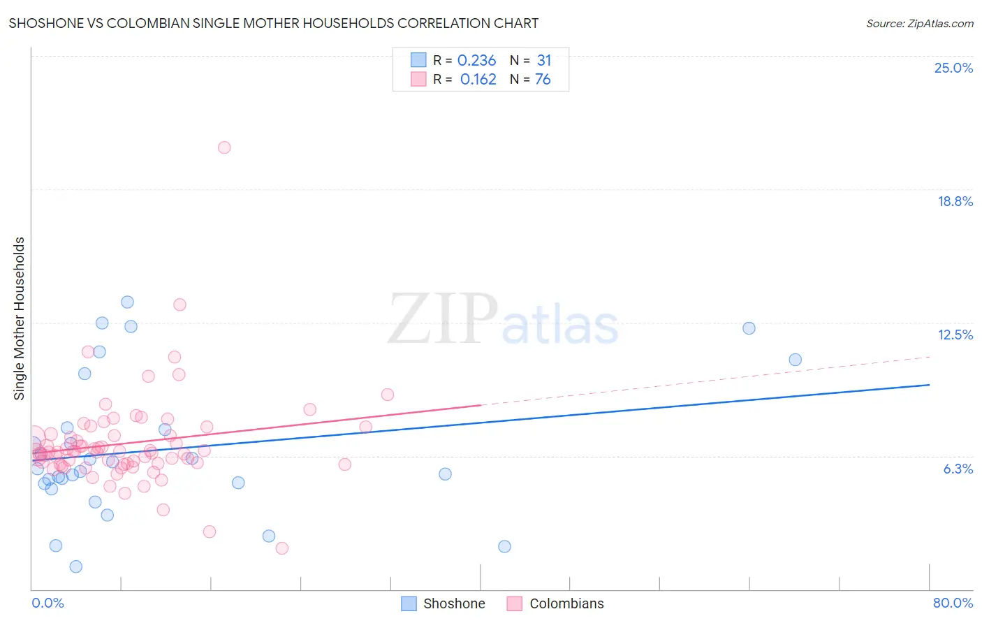 Shoshone vs Colombian Single Mother Households