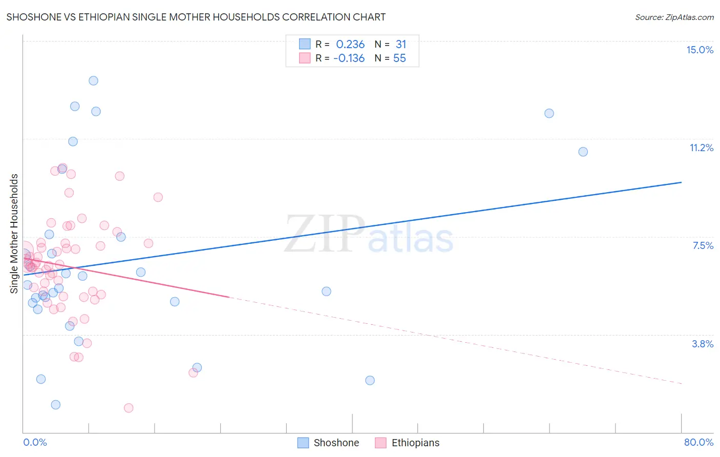 Shoshone vs Ethiopian Single Mother Households