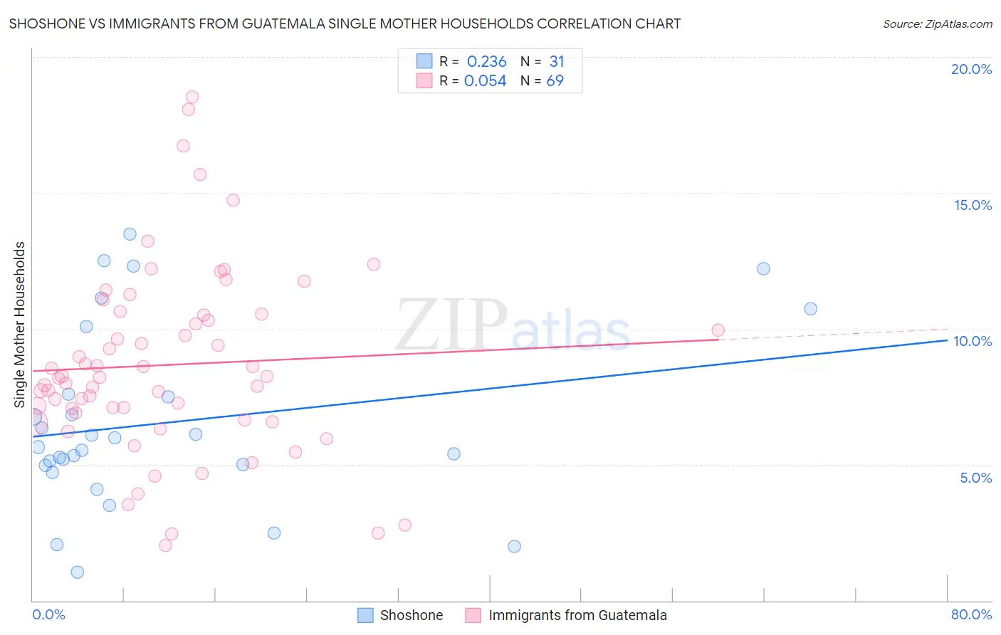 Shoshone vs Immigrants from Guatemala Single Mother Households