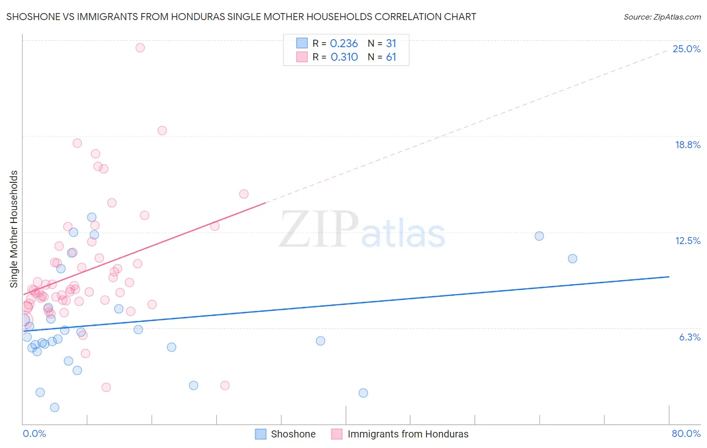 Shoshone vs Immigrants from Honduras Single Mother Households