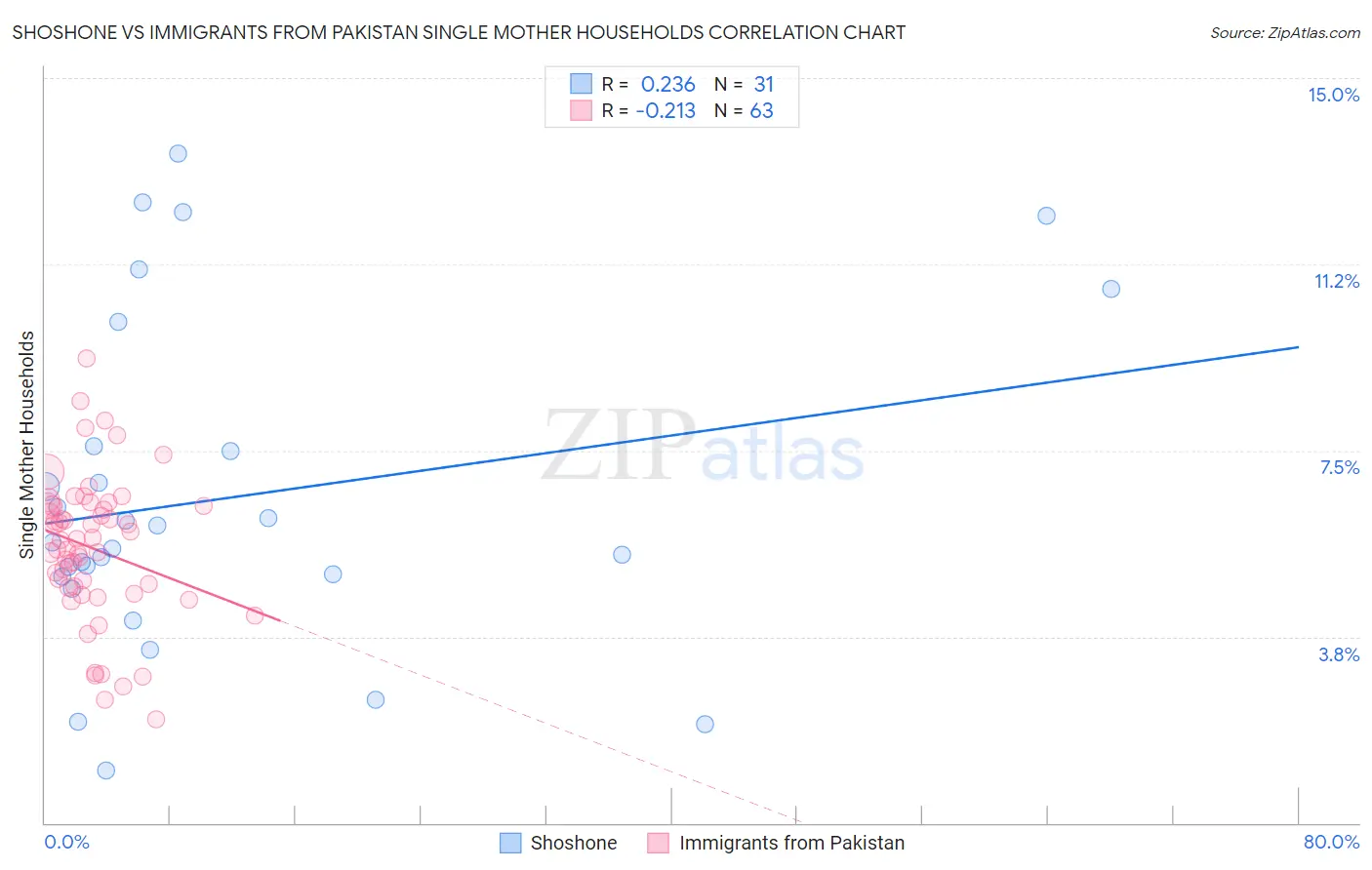 Shoshone vs Immigrants from Pakistan Single Mother Households