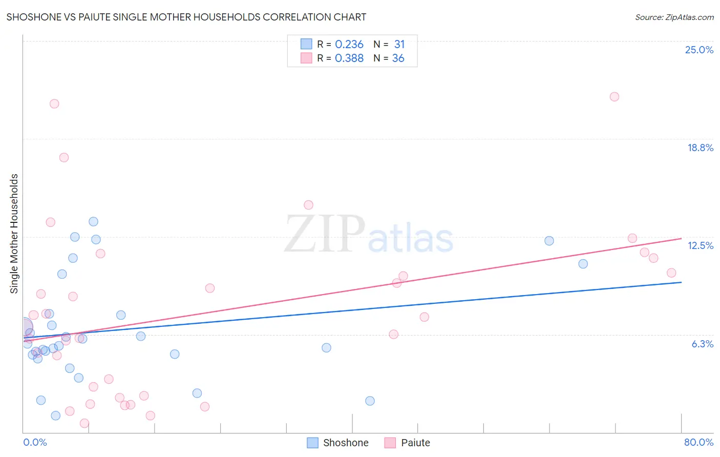 Shoshone vs Paiute Single Mother Households