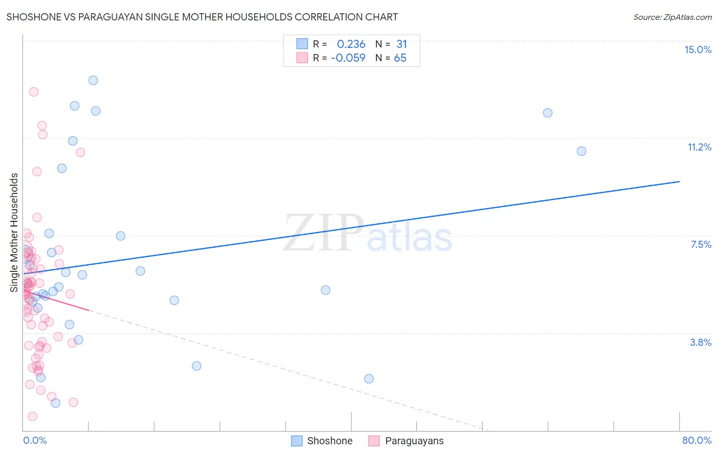 Shoshone vs Paraguayan Single Mother Households