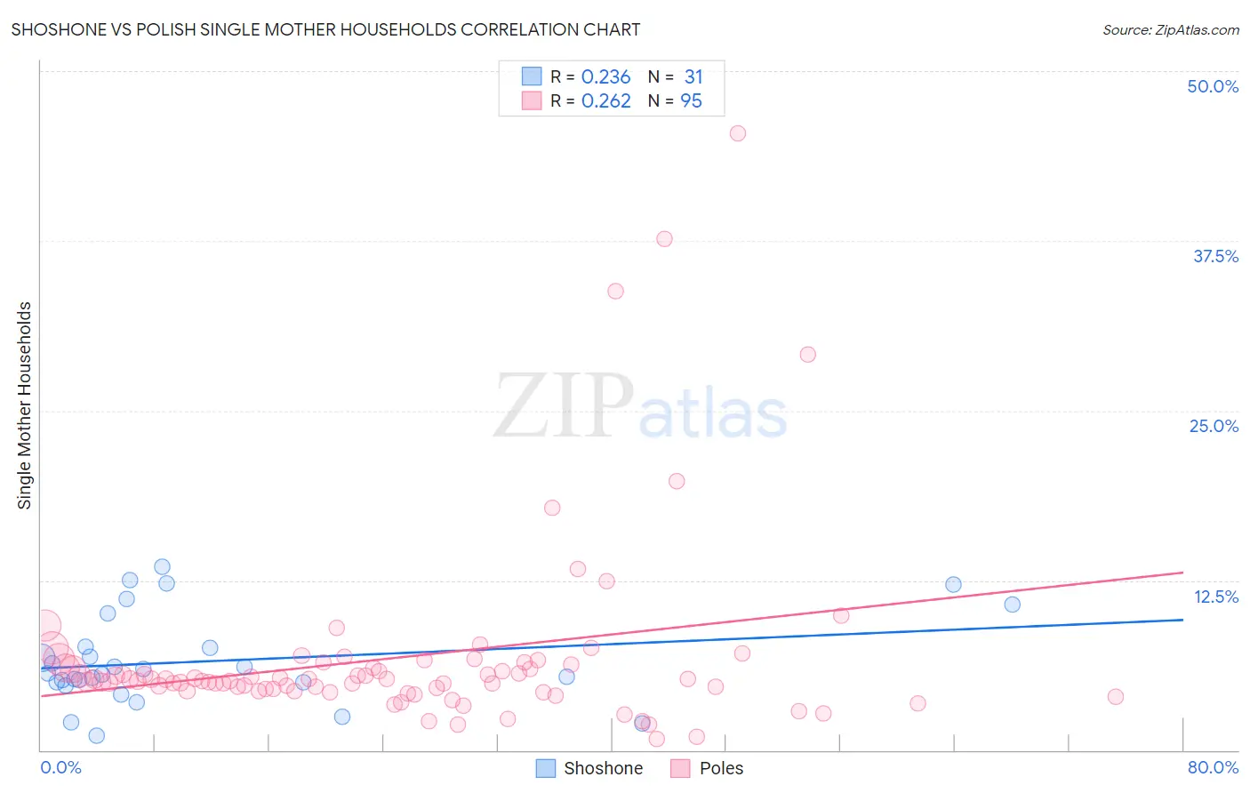 Shoshone vs Polish Single Mother Households