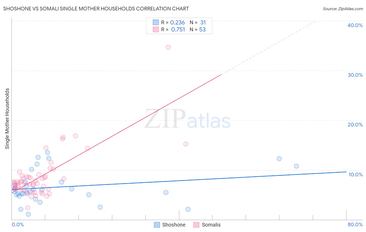 Shoshone vs Somali Single Mother Households