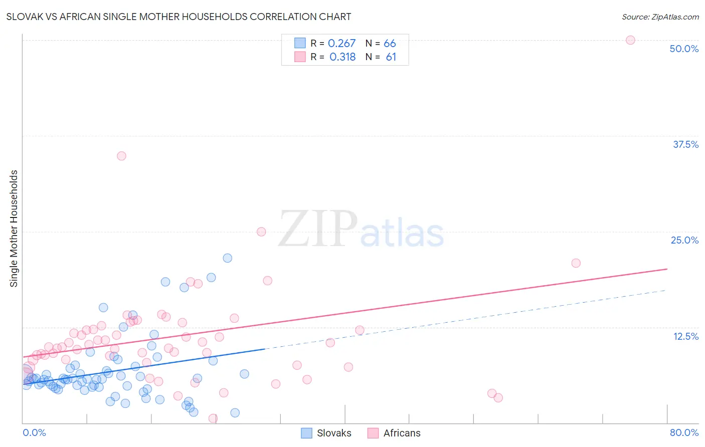 Slovak vs African Single Mother Households