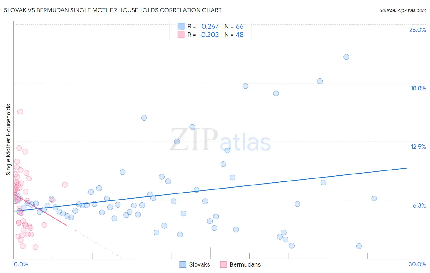 Slovak vs Bermudan Single Mother Households