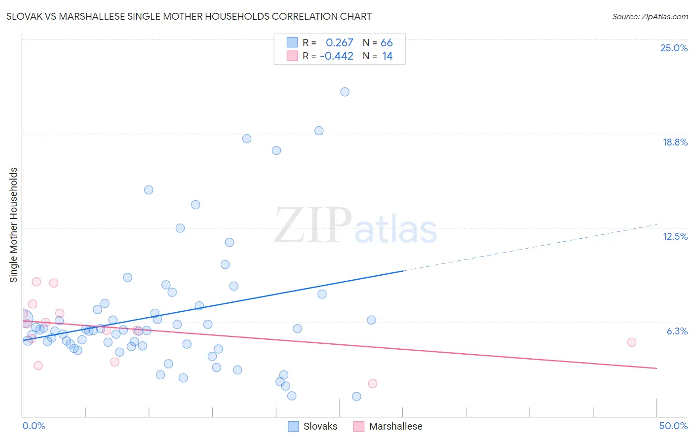 Slovak vs Marshallese Single Mother Households