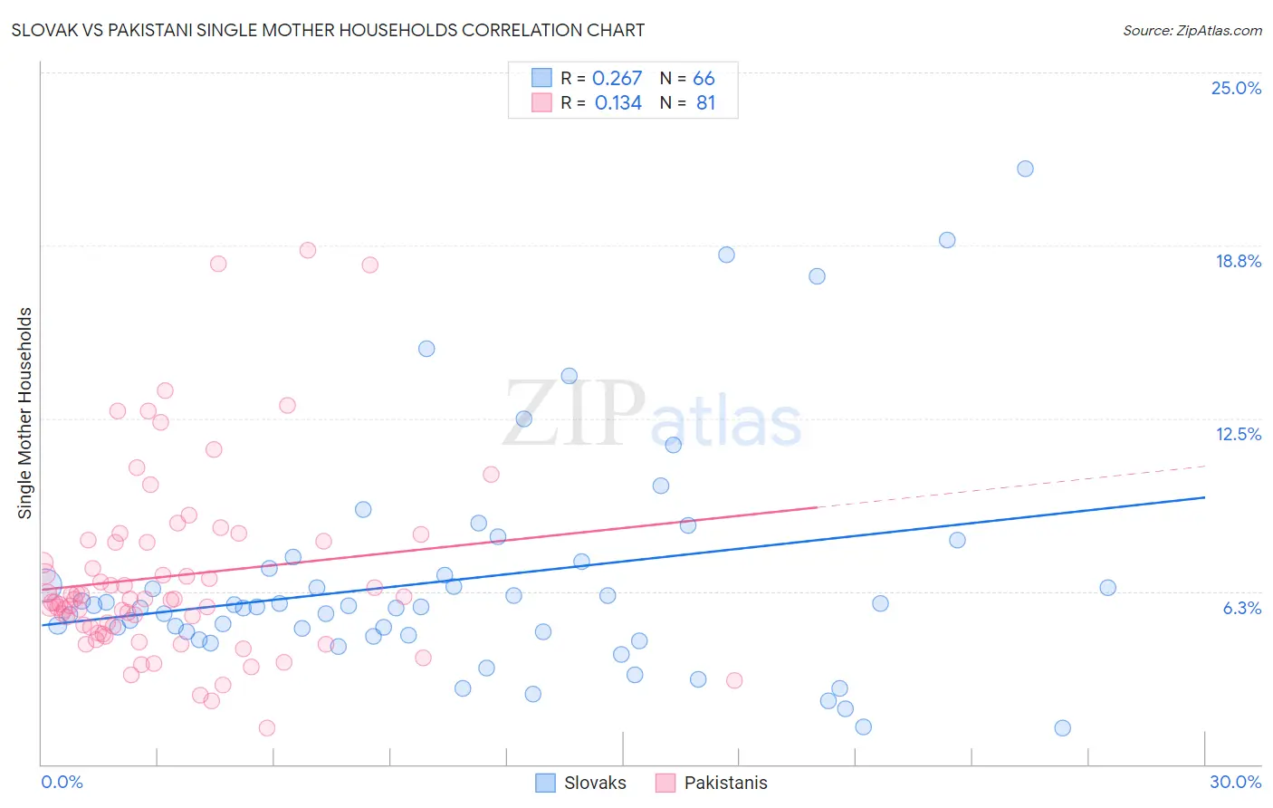 Slovak vs Pakistani Single Mother Households