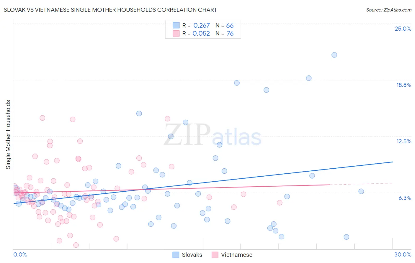 Slovak vs Vietnamese Single Mother Households