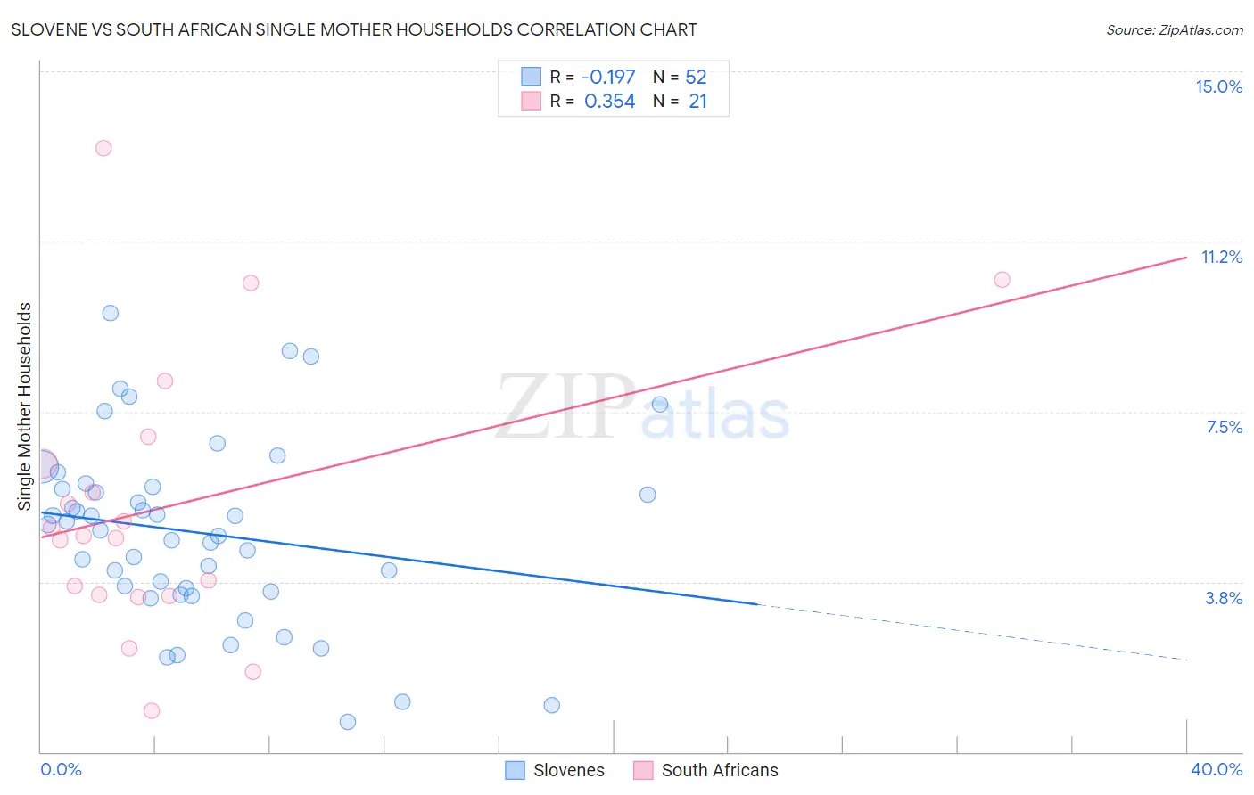Slovene vs South African Single Mother Households