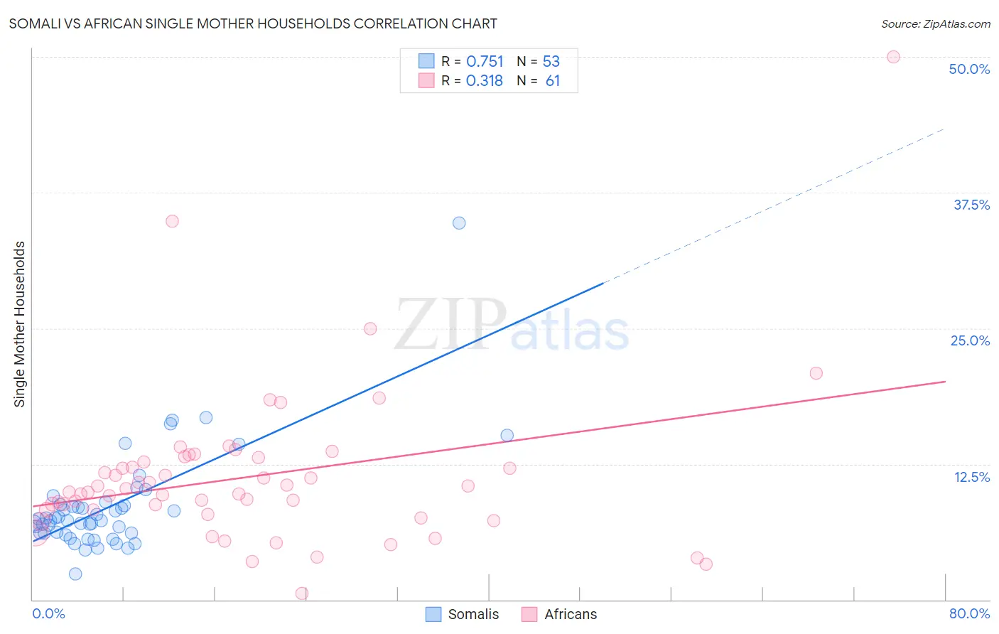 Somali vs African Single Mother Households