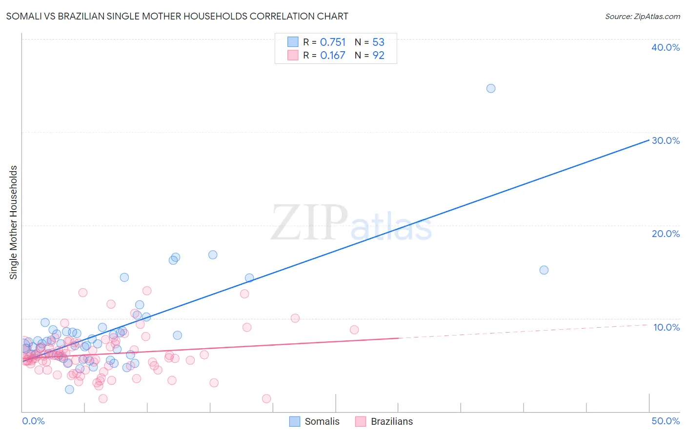 Somali vs Brazilian Single Mother Households