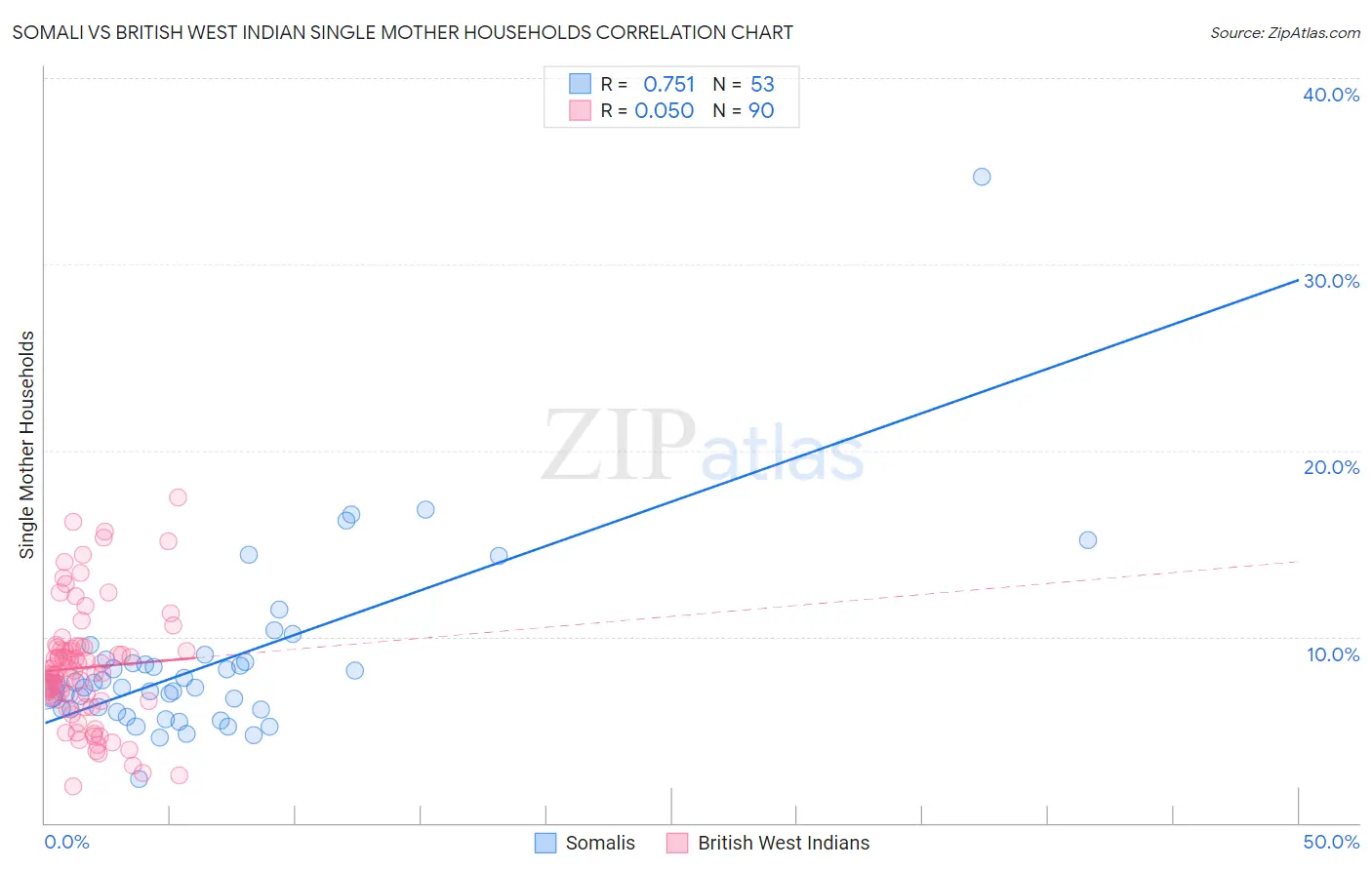 Somali vs British West Indian Single Mother Households