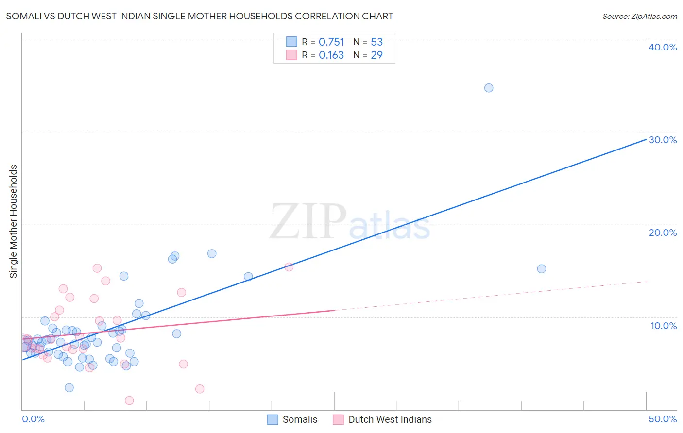 Somali vs Dutch West Indian Single Mother Households