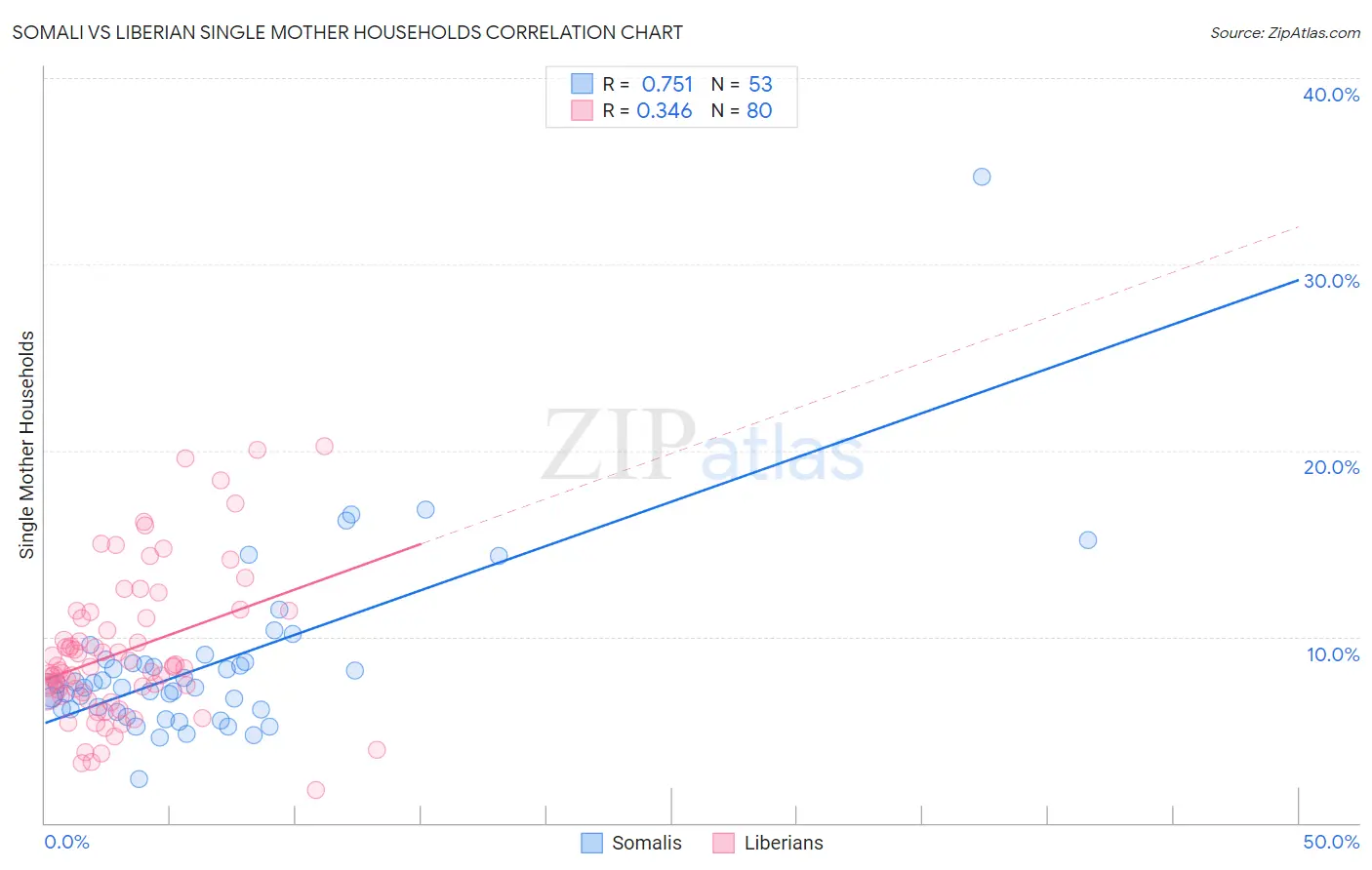 Somali vs Liberian Single Mother Households