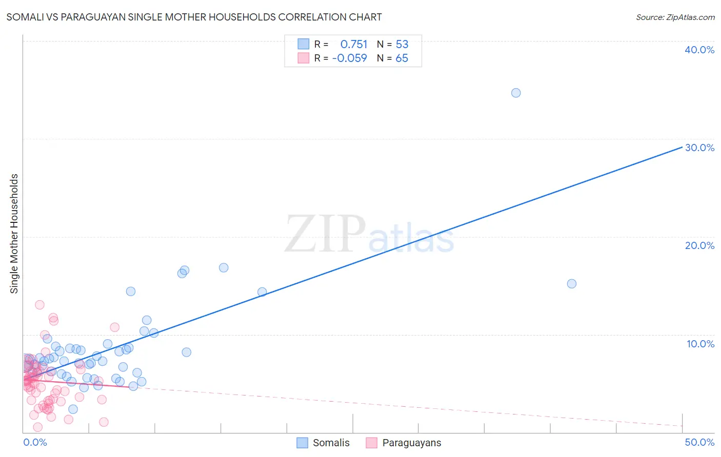 Somali vs Paraguayan Single Mother Households