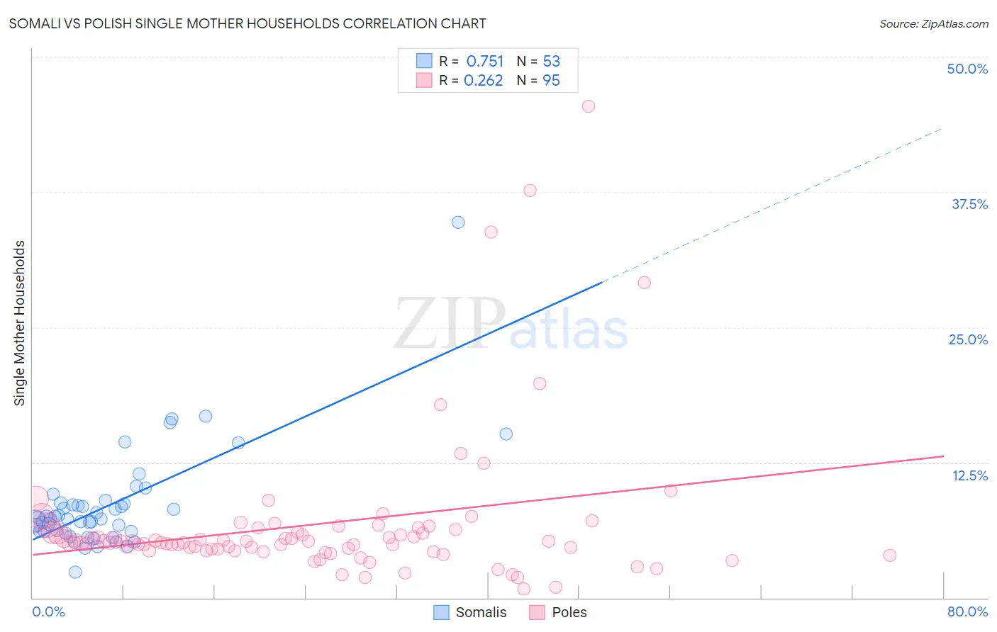 Somali vs Polish Single Mother Households